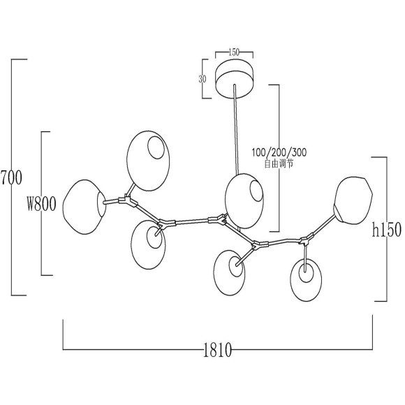 SLE154843-07 Светильник подвесной Черный/Дымчатый E27 7*40W RAMETTO SLE154843-07 Светильник подвесной Черный/Дымчатый E27 7*40W RAMETTO