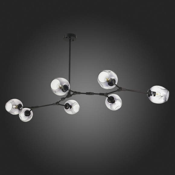 SLE154843-07 Светильник подвесной Черный/Дымчатый E27 7*40W RAMETTO SLE154843-07 Светильник подвесной Черный/Дымчатый E27 7*40W RAMETTO