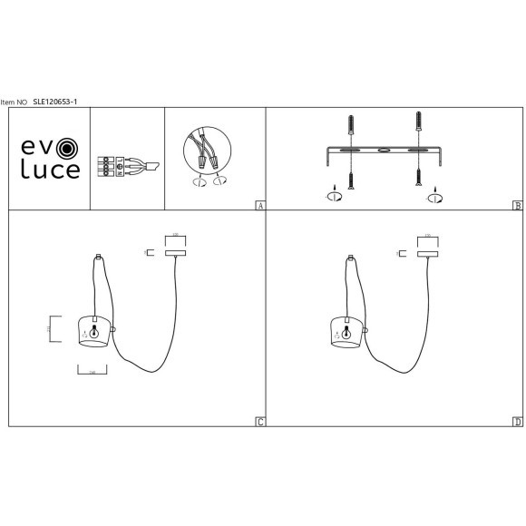 SLE120653-01 Подвес Белый/Белый E27 1*40W TRIESTE