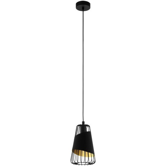 49447 Подвес AUSTELL, 1х60W (E27), Ø165, H1100, сталь, черный/текстиль, черный, золотой 49447 Подвес AUSTELL, 1х60W (E27), Ø165, H1100, сталь, черный/текстиль, черный, золотой