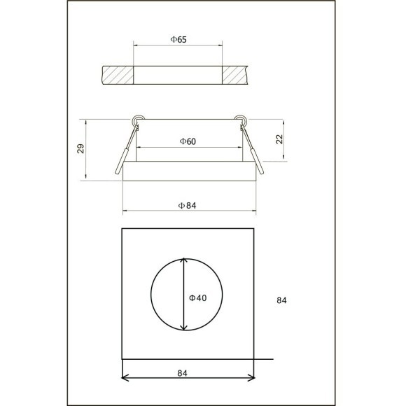 Встраиваемый светильник Maytoni DL083-01-GU10-SQ-B Stark IP65 под лампу 1xGU10 50W