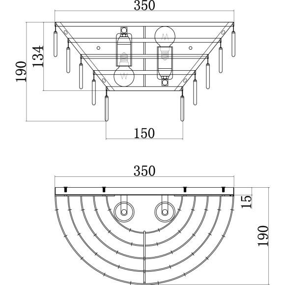 Бра Maytoni MOD130WL-02G Mazzo под лампы 2xE14 40W