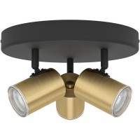 300586 Спот CONSUMA 1, 3X5W(GU10), IP44,сталь, черный, латунь состаренный