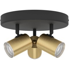 300586 Спот CONSUMA 1, 3X5W(GU10), IP44,сталь, черный, латунь состаренный