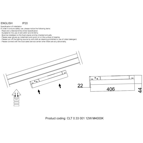 CLT 0.33 001 12W BL M4000K Трековый магнитный светодиодный светильник Crystallux Space 48V CRI90+ 4000К 780Лм 120° 12W