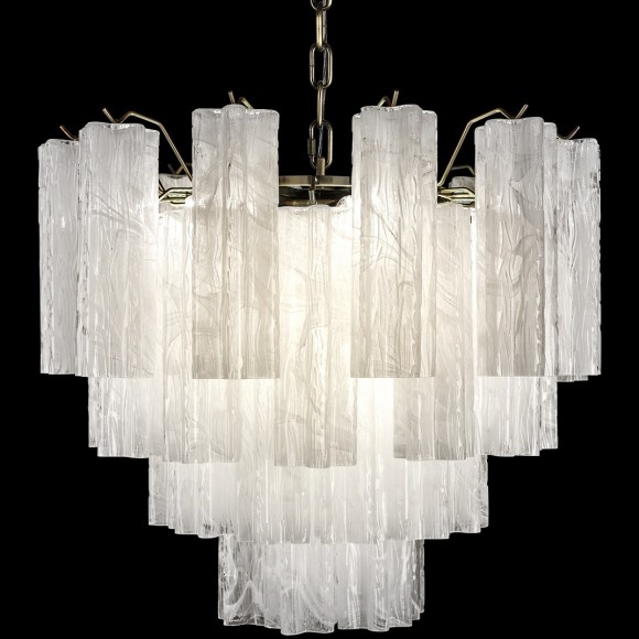 10580/600 White LOFT IT MURANO Подвесной светильник, бронзовое металлическое основание, белые стеклянные плафоны, 10 ламп E14, 400 Вт, IP20
