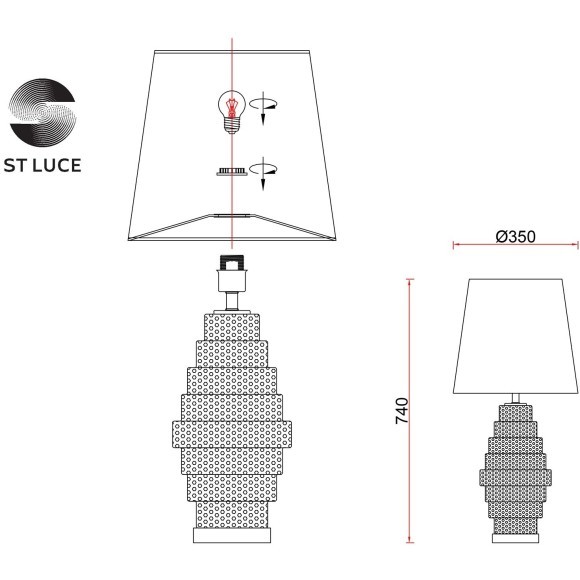 SL1001.204.01 Прикроватная лампа ST-Luce Латунь,Коньячный/Кремовый E27 1*40W REXITE
