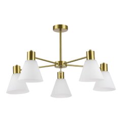 SLE1561-302-05 Светильник потолочный Латунь/Белый E27 5*60W ARKI SLE1561-302-05 Светильник потолочный Латунь/Белый E27 5*60W ARKI
