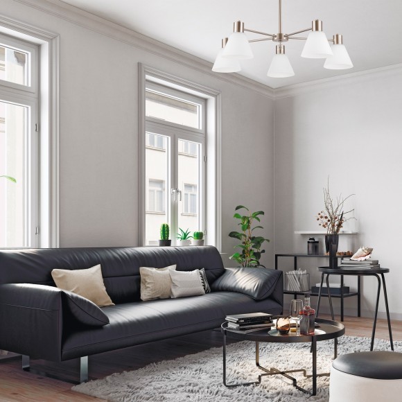 SLE1561-302-05 Светильник потолочный Латунь/Белый E27 5*60W ARKI