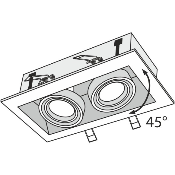 Встраиваемый светильник Maytoni DL008-2-02-W Metal Modern под лампы 2xGU10 50W
