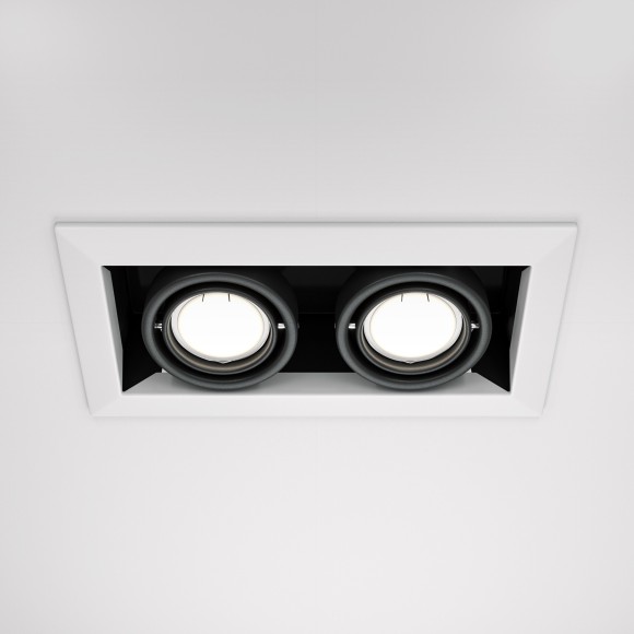 Встраиваемый светильник Maytoni DL008-2-02-W Metal Modern под лампы 2xGU10 50W