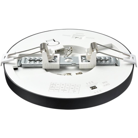 7788/12L Светодиодный тонкий светильник накл/встр. монтажа, датчик движения, мех перекл. цв. температуры, рег. врезного отверстия 12Вт 3000/4000/6500К 960лм IP44 Sonex NEBULA BLACK