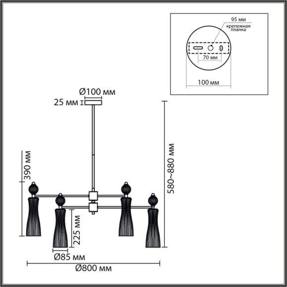 Люстра потолочная Е14 8*40W Lumion EMILY 8268/8 Люстра потолочная Е14 8*40W Lumion EMILY 8268/8