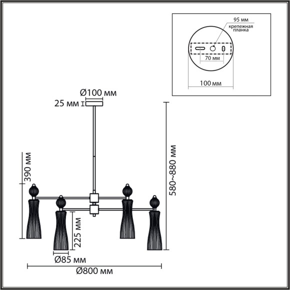 Люстра потолочная Е14 8*40W Lumion EMILY 8268/8 Люстра потолочная Е14 8*40W Lumion EMILY 8268/8