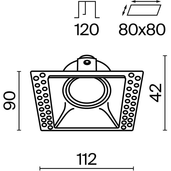 Встраиваемый светильник Technical DL042-01-SQ-B