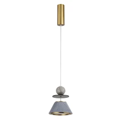 5475/10LG ODEON LIGHT EXCLUSIVE L-VISION подвесной светильник латунь, синие плафоны, LED 10 Вт, 3000 К, 664 Лм, IP20, 220 В