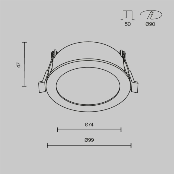 Встраиваемый светильник Maytoni Orb GX53 12ВтDL130-GX53-W