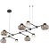 SL6005.403.08 Светильник подвесной ST-Luce Черный/Дымчатый, Прозрачный LED 8*3W 3000K VALLO