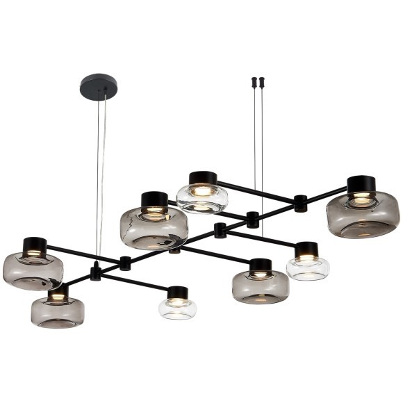 SL6005.403.08 Светильник подвесной ST-Luce Черный/Дымчатый, Прозрачный LED 8*3W 3000K VALLO