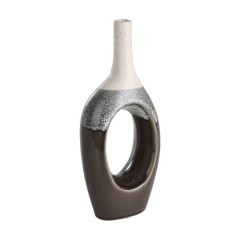 421517 Ваза керамическая IWATE, L120, B60, H270, керамика, бежевый, черный