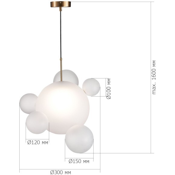 SL1133.513.01 Светильник подвесной ST-Luce Латунь/Белый E27 1*60W BOPONE