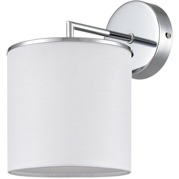 6591/1W CLASSI LN24 хром/белый, металл/текстиль Бра E14 1*40W 220V SUNTORI