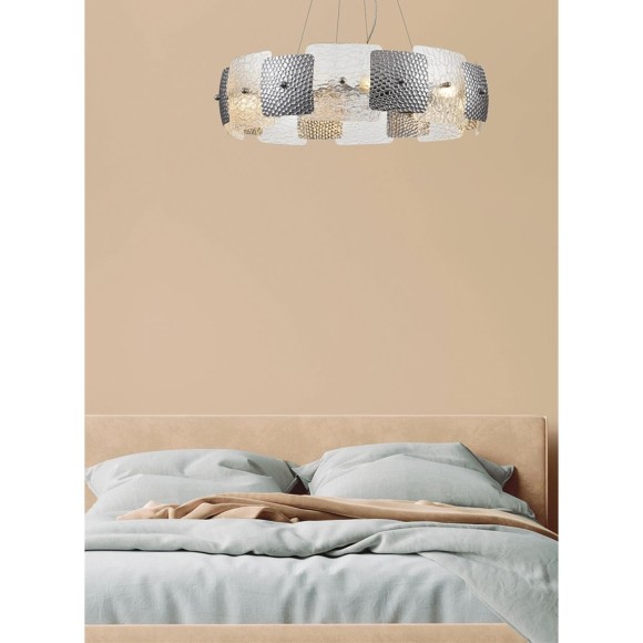 6588/8 MODERNI LN24 хром/тонированное стекло, металл/стекло Люстра подвесная E14 8*40W 220V LIBERTI 6588/8 MODERNI LN24 хром/тонированное стекло, металл/стекло Люстра подвесная E14 8*40W 220V LIBERTI