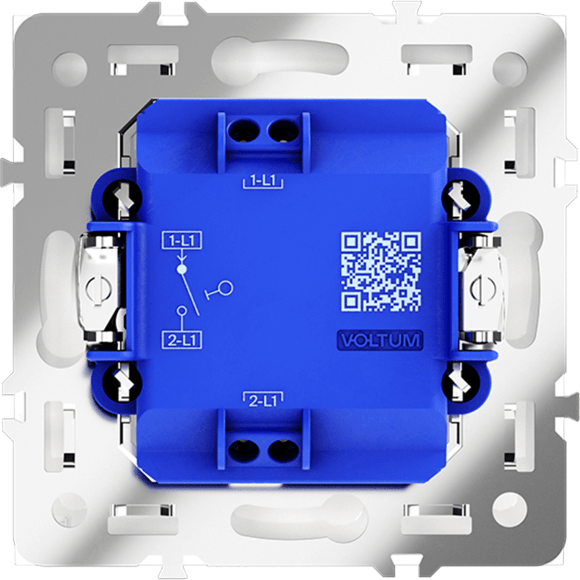 Выключатель встраиваемый VOLTUM S70 одноклавишный 10А, (белый глянцевый)