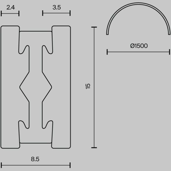 Шинопровод накладной/подвесной Technical TRX154-2SR-D1500-B Шинопровод накладной/подвесной Technical TRX154-2SR-D1500-B