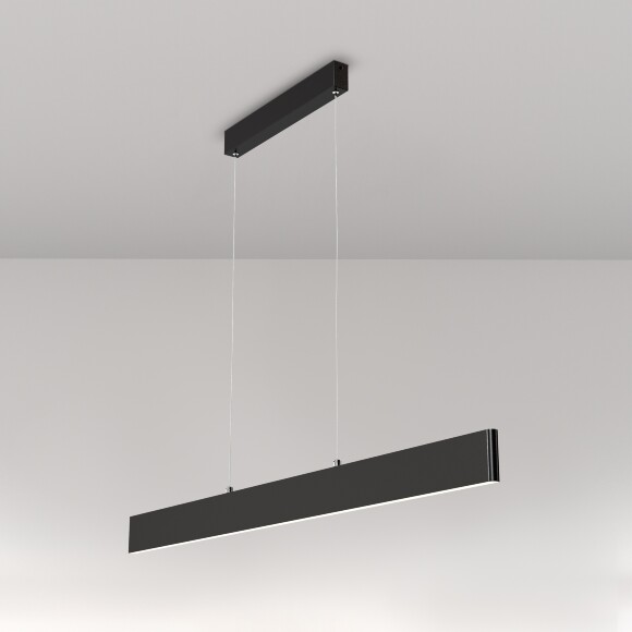 Линейный подвесной светильник Maytoni Step P010PL-L30B4K LED 30Вт 4000K 2200Лм 120° CRI80 черный матовый металлический корпус, макс. высота 1185 мм, двойной свет (вниз основной + вверх)