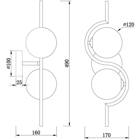 Бра Freya FR5124WL-02BS Harmonie под лампы 2xG9 25W