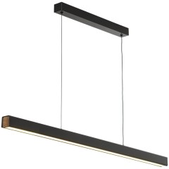 SY5427 Lussole ДЭЙД черный линейно-подвесной светильник, LED 38 Вт, 3000 К, 2850 Лм, IP20, корпус металл/дерево, белый акриловый рассеиватель SY5427 Lussole ДЭЙД черный линейно-подвесной светильник, LED 38 Вт, 3000 К, 2850 Лм, IP20, корпус металл/дерево, белый акриловый рассеиватель
