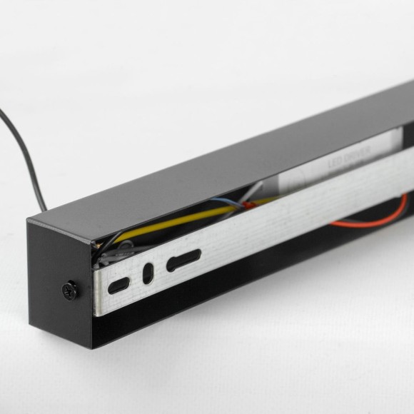 SY5427 Lussole ДЭЙД черный линейно-подвесной светильник, LED 38 Вт, 3000 К, 2850 Лм, IP20, корпус металл/дерево, белый акриловый рассеиватель