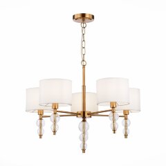 SLE105713-05 Светильник подвесной Латунь, Прозрачный/Белый E14 5*40W RAMER