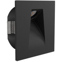 99644 Светодиодный встраиваемый светильник для лестниц MECINOS, LED 1x2W, 90lm, L80, B80, H3, сталь, черный