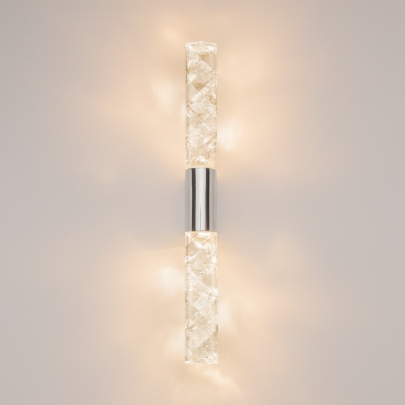 Серебристый светодиодный настенный светильник (бра) без выключателя на корпусе, 5Вт, 3000К, 300лм Maytoni Selemo MOD328WL-L5CH3K