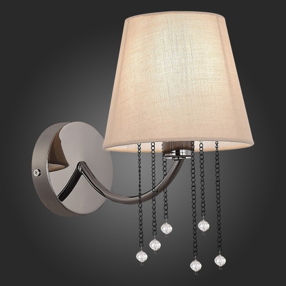 SLE1118-801-01 Светильник настенный Черный хром/Бежевый E14 1*40W ALLURIA SLE1118-801-01 Светильник настенный Черный хром/Бежевый E14 1*40W ALLURIA