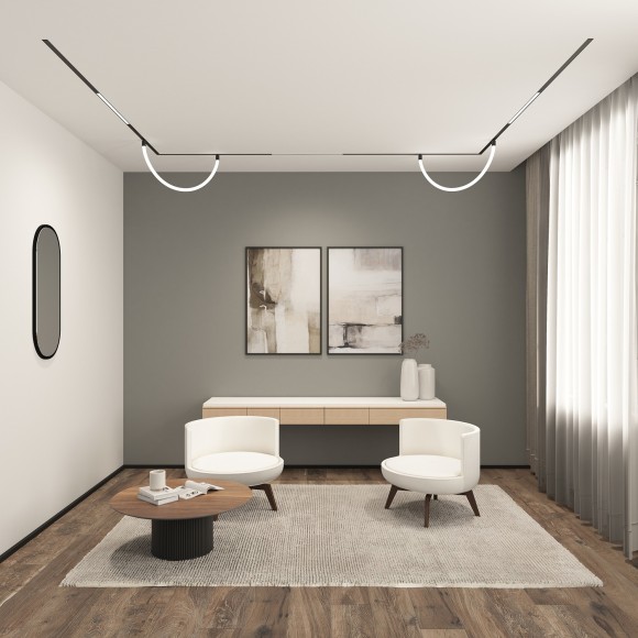 DK8005-BK Трековый магнитный светодиодный SMART (TUYA, Алиса, Wi-Fi, пам. настроек) светильник Denkirs SMART 220V CRI90+ 3000-6000К 2268Лм 120° 27Вт