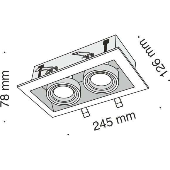 Встраиваемый светильник Maytoni DL008-2-02-B Metal Modern под лампы 2xGU10 50W Встраиваемый светильник Maytoni DL008-2-02-B Metal Modern под лампы 2xGU10 50W