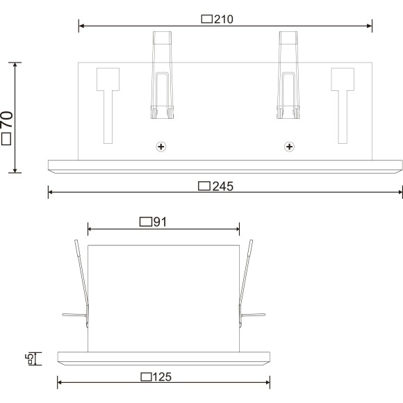 Встраиваемый светильник Maytoni DL008-2-02-B Metal Modern под лампы 2xGU10 50W Встраиваемый светильник Maytoni DL008-2-02-B Metal Modern под лампы 2xGU10 50W