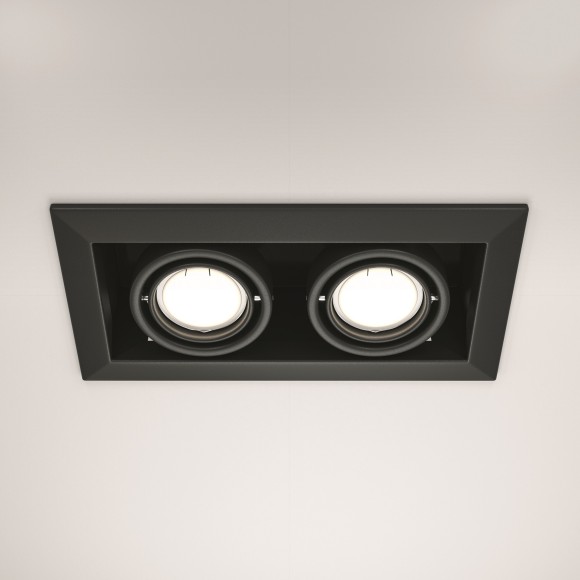 Встраиваемый светильник Maytoni DL008-2-02-B Metal Modern под лампы 2xGU10 50W Встраиваемый светильник Maytoni DL008-2-02-B Metal Modern под лампы 2xGU10 50W