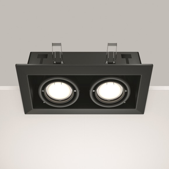 Встраиваемый светильник Maytoni DL008-2-02-B Metal Modern под лампы 2xGU10 50W Встраиваемый светильник Maytoni DL008-2-02-B Metal Modern под лампы 2xGU10 50W