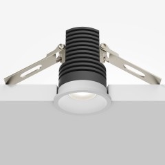Maytoni Mini DL059-7W4K-W Черный круглый светодиодный встраиваемый светильник микро-спот 39мм, COB LED 7Вт 4000K 55° 610Лм CRI90 IP20 220V светодиоды Epistar, диммируемые при смене блока питания