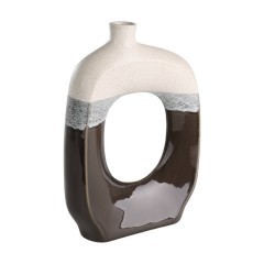 421518 IWATE Ваза керамическая L280, B80, H400, керамика, бежевый, черный