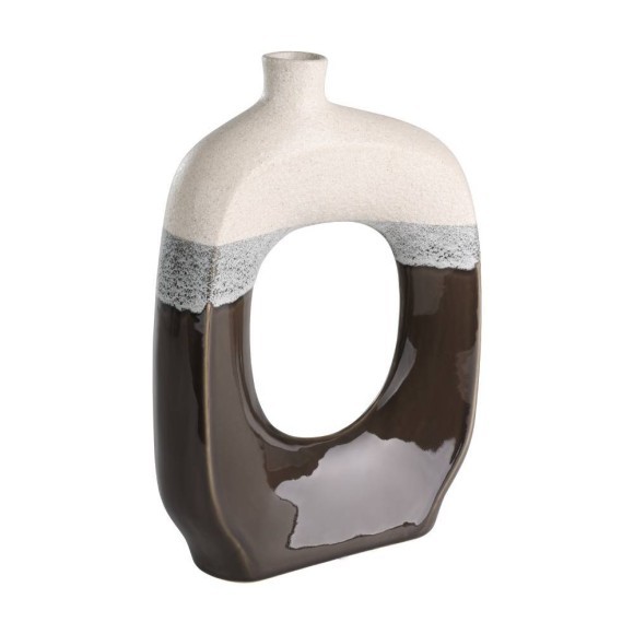 421518 IWATE Ваза керамическая L280, B80, H400, керамика, бежевый, черный 421518 IWATE Ваза керамическая L280, B80, H400, керамика, бежевый, черный