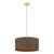 390206 COROJAL Подвесная люстра с 1 лампой E27, коричневый тканевый абажур, золотая арматура
