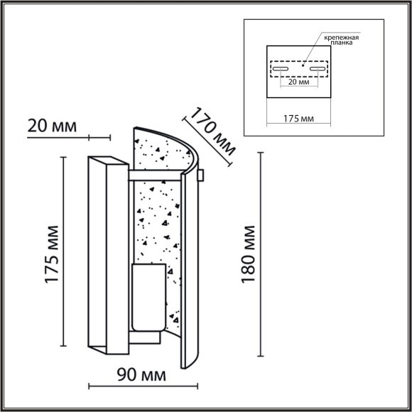 6594/1W MODERNI LN24 хром/тонированное стекло, металл/стекло Бра E14 1*40W 220V DANDY