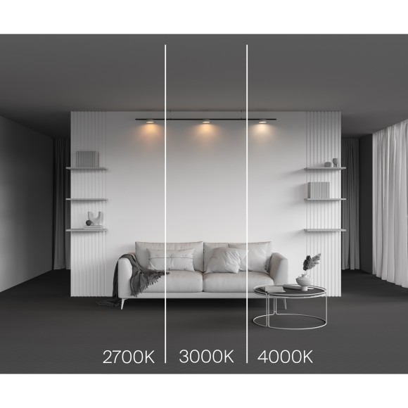 TR189-1-12W4K-BW Ультратонкий трековый диммируемый по TRIAC 0/1-10V магнитный светодиодный светильник Maytoni Levity CRI90+ 4000К 630Лм 100° 12Вт