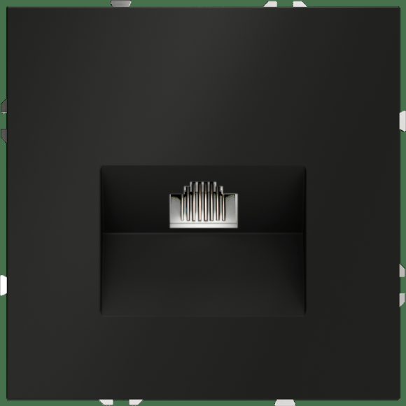 Розетка компьютерная встраиваемая VOLTUM S70 RJ45 кат.6, (черный матовый)