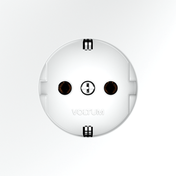 Розетка встраиваемая VOLTUM S70 с заземлением 16А, (белый матовый)